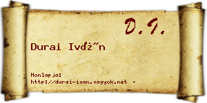 Durai Iván névjegykártya